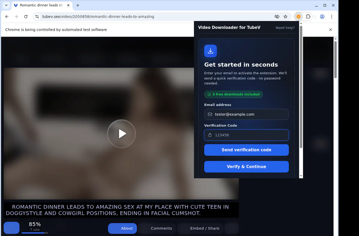 Tubev Video Downloader browser extension screenshot 4